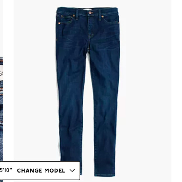 Madewell 9" Mid-Rise Skinny Jeans 26 larkspur wash